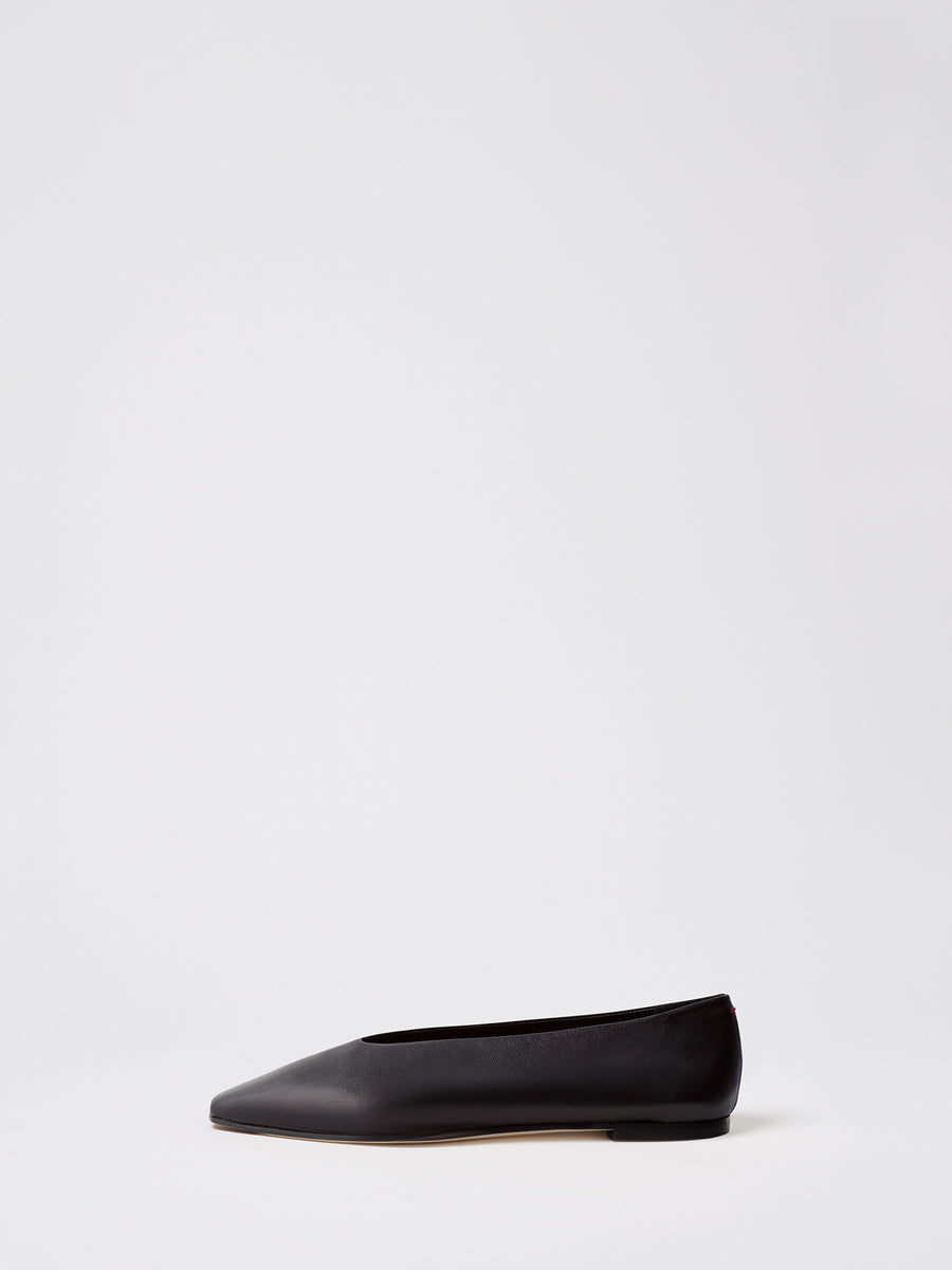 Betty Leather Square-Toe Ballet Flats