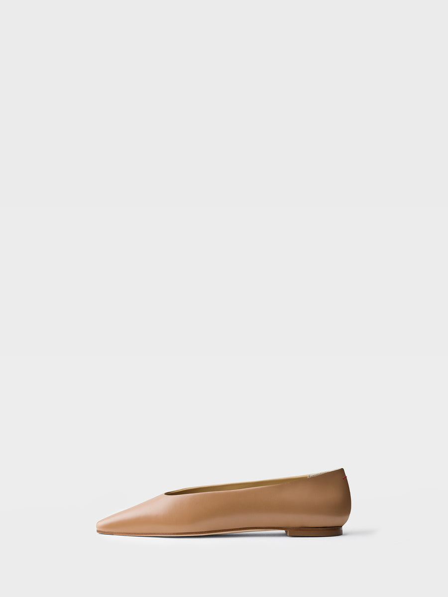 Betty Leather Square-Toe Ballet Flats