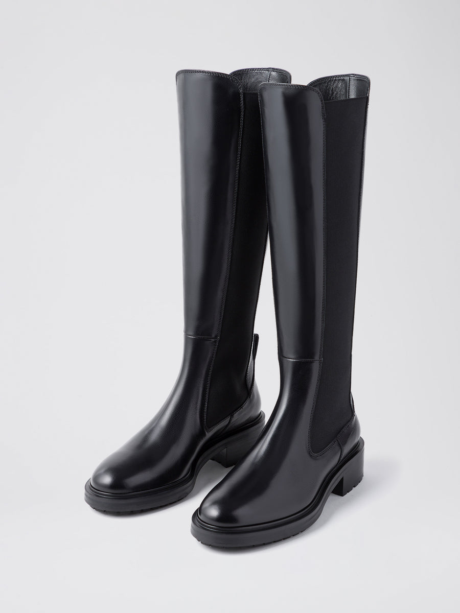Blanca Leather Knee-High Chelsea Boots