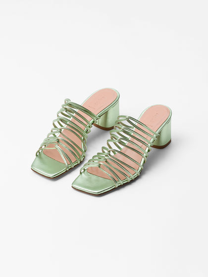 Aeyde | Pearl Pistachio Nappa Women's Leather  |  |  | Heel Details